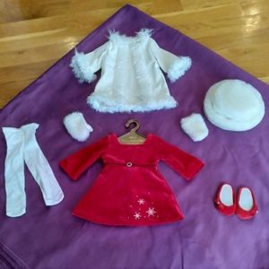 American Girl Doll Limited Edition 2003 Christmas Outfit with Accessories